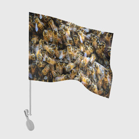 Флаг для автомобиля с принтом Пчёлы в Петрозаводске, 100% полиэстер | Размер: 30*21 см | живность | животное | животные | насекомое | насекомые | пчела | пчёлка | пчёлки | пчёлы