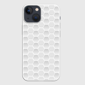 Чехол для iPhone 13 mini с принтом БЕЛЫЕ ПЛИТЫ | 3Д ПЛИТЫ в Петрозаводске,  |  | 3 соты | 3d | 3д | 3д плиты | 3д текстура | белая текстура | белые плиты | белые соты | белый | белый принт | вектор | паттерн | плиты | разрыв | соты | текстура