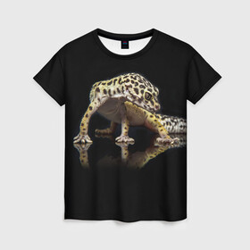 Женская футболка 3D с принтом ЭУБЛЕФАР  EUBLEPHARIS в Петрозаводске, 100% полиэфир ( синтетическое хлопкоподобное полотно) | прямой крой, круглый вырез горловины, длина до линии бедер | tegunvteg | геккон | гекон | зублефар | леопардовый геккон | эу | эублефар | ящерица