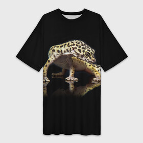 Платье-футболка 3D с принтом ЭУБЛЕФАР  EUBLEPHARIS в Петрозаводске,  |  | tegunvteg | геккон | гекон | зублефар | леопардовый геккон | эу | эублефар | ящерица