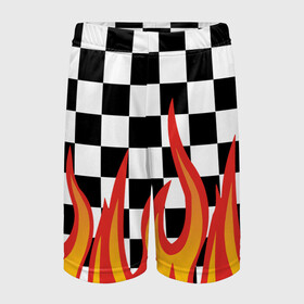 Детские спортивные шорты 3D с принтом ОГОНЬ УЗОР PATTERN в Петрозаводске,  100% полиэстер
 | пояс оформлен широкой мягкой резинкой, ткань тянется
 | fire | pattern | искры | огонь | пламя | пожар. | текстура огня | узор | шахматы