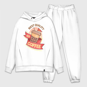 Мужской костюм хлопок OVERSIZE с принтом Hot Coffee в Петрозаводске,  |  | Тематика изображения на принте: burgers | delicious | hot dog | вредная еда | еда