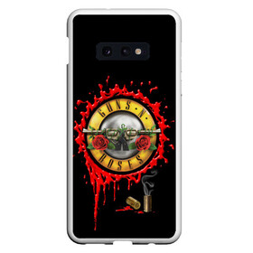 Чехол для Samsung S10E с принтом GUNS N ROSES в Петрозаводске, Силикон | Область печати: задняя сторона чехла, без боковых панелей | band | gnr | guns n roses | hardrock | metal | music | retro | rock | slash | usa | группа | метал | музыка | ретро | розы | рок | роуз | слэш | стволы