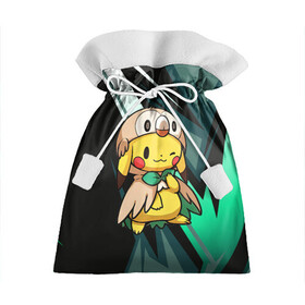 Подарочный 3D мешок с принтом Пикачу в костюме совы в Петрозаводске, 100% полиэстер | Размер: 29*39 см | anime | picachu | pikachu | аниме | милый | пика | пикачу | покебол | покемон