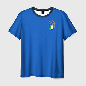 Мужская футболка 3D+ с принтом форма сборной Италии домашняя в Петрозаводске, 100% микрофибра | круглый вырез горловины, длина до линии бедер | 2021 | championship | cup | dzyuba | russia | world | европы | италия | мира | мундиаль | форма | футбол | чемпионат
