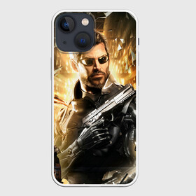 Чехол для iPhone 13 mini с принтом Adam Jensen в Петрозаводске,  |  | Тематика изображения на принте: cyberpunk | deus ex | game | games | адам дженсен | будущее | деус екс | деус экс | игра | игры | киберпанк