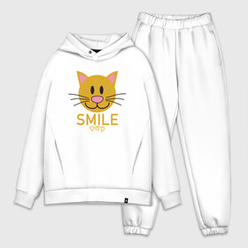 Мужской костюм хлопок OVERSIZE с принтом Smile Cat в Петрозаводске,  |  | animal | cat | cute | kitty | meow | smile | друг | животные | киска | китти | кот | котенок | котик | котэ | кошечка | кошка | милый | мур | мяу | питомец