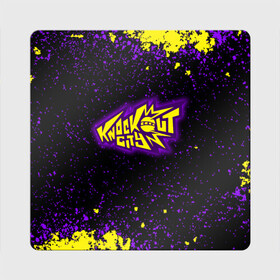 Магнит виниловый Квадрат с принтом Knockout City, logo в Петрозаводске, полимерный материал с магнитным слоем | размер 9*9 см, закругленные углы | knockout city | вышибала | игра | логотипы игр | нокаут | нокаут сити | экшн
