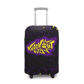 Чехол для чемодана 3D с принтом Knockout City, logo в Петрозаводске, 86% полиэфир, 14% спандекс | двустороннее нанесение принта, прорези для ручек и колес | knockout city | вышибала | игра | логотипы игр | нокаут | нокаут сити | экшн