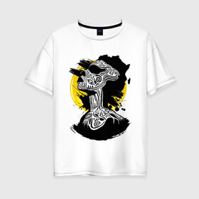 Женская футболка хлопок Oversize с принтом Africa в Петрозаводске, 100% хлопок | свободный крой, круглый ворот, спущенный рукав, длина до линии бедер
 | africa | арт | африка | африканские узоры | афро.