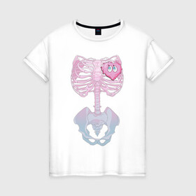 Женская футболка хлопок с принтом yumemi riamu (Риаму Юмэми) в Петрозаводске, 100% хлопок | прямой крой, круглый вырез горловины, длина до линии бедер, слегка спущенное плечо | anime | yumemi riamu | аниме | девушки золушки | риаму юмэми | сердце | скелет | хэллоуин