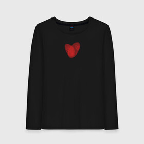 Женский лонгслив хлопок с принтом Отпечатки в виде сердца в Петрозаводске, 100% хлопок |  | heart | love | любовь | отношения | отпечаток | сердце