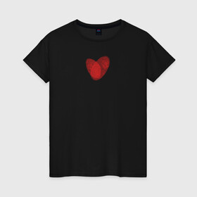 Женская футболка хлопок с принтом Отпечатки в виде сердца в Петрозаводске, 100% хлопок | прямой крой, круглый вырез горловины, длина до линии бедер, слегка спущенное плечо | heart | love | любовь | отношения | отпечаток | сердце