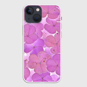 Чехол для iPhone 13 mini с принтом Ковер из КлеВера в Петрозаводске,  |  | зелень | клевер | ковер | природа | растение | розовый | цветок | цветы