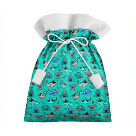 Подарочный 3D мешок с принтом Морские рыбки в Петрозаводске, 100% полиэстер | Размер: 29*39 см | Тематика изображения на принте: акула | кит | море | рыба | рыба молот | рыбки