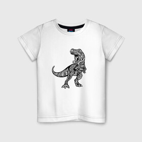 Детская футболка хлопок с принтом Тираннозавр узор Мандала в Петрозаводске, 100% хлопок | круглый вырез горловины, полуприлегающий силуэт, длина до линии бедер | Тематика изображения на принте: art | ethnic | grunge | mandala | pattern | pop culture | rex | science | t rex | tribal | tyrannosaurus rex | vintage | арт | вензеля | винтаж | гранж | динозавр | наука | паттерн | популярная культура | теропод | ти рекс | тиранозавр | тирекс | хищник |