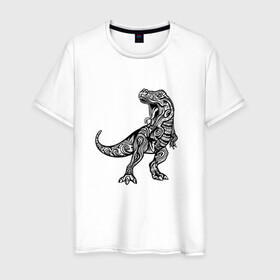Мужская футболка хлопок с принтом Тираннозавр узор Мандала в Петрозаводске, 100% хлопок | прямой крой, круглый вырез горловины, длина до линии бедер, слегка спущенное плечо. | Тематика изображения на принте: art | ethnic | grunge | mandala | pattern | pop culture | rex | science | t rex | tribal | tyrannosaurus rex | vintage | арт | вензеля | винтаж | гранж | динозавр | наука | паттерн | популярная культура | теропод | ти рекс | тиранозавр | тирекс | хищник |