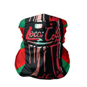 Бандана-труба 3D с принтом Loca-Cola в Петрозаводске, 100% полиэстер, ткань с особыми свойствами — Activecool | плотность 150‒180 г/м2; хорошо тянется, но сохраняет форму | Тематика изображения на принте: coca cola | cocacola | pepsi | пепси