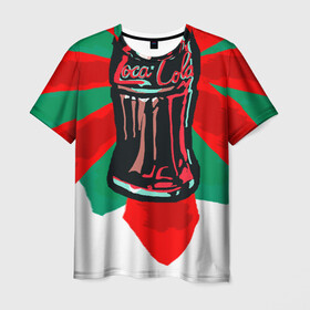Мужская футболка 3D с принтом Loca-Cola в Петрозаводске, 100% полиэфир | прямой крой, круглый вырез горловины, длина до линии бедер | coca cola | cocacola | pepsi | пепси