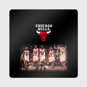 Магнит виниловый Квадрат с принтом CHICAGO BULLS [3] в Петрозаводске, полимерный материал с магнитным слоем | размер 9*9 см, закругленные углы | Тематика изображения на принте: basketball | bulls | chicago | chicago bulls | jordan | nba | баскетбол | джордан | нба | чикаго буллз