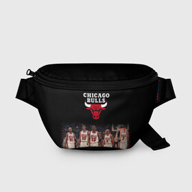 Поясная сумка 3D с принтом CHICAGO BULLS [3] в Петрозаводске, 100% полиэстер | плотная ткань, ремень с регулируемой длиной, внутри несколько карманов для мелочей, основное отделение и карман с обратной стороны сумки застегиваются на молнию | basketball | bulls | chicago | chicago bulls | jordan | nba | баскетбол | джордан | нба | чикаго буллз