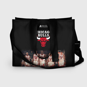 Сумка-шоппер 3D с принтом CHICAGO BULLS [3] в Петрозаводске, 100% полиэстер | застегивается на металлическую кнопку; внутренний карман застегивается на молнию. Стенки укреплены специальным мягким материалом, чтобы защитить содержимое от несильных ударов
 | basketball | bulls | chicago | chicago bulls | jordan | nba | баскетбол | джордан | нба | чикаго буллз