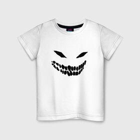 Детская футболка хлопок с принтом Ghost face в Петрозаводске, 100% хлопок | круглый вырез горловины, полуприлегающий силуэт, длина до линии бедер | disturbed | drain | face | ghost | дрейн | монстр | призрак