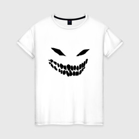 Женская футболка хлопок с принтом Ghost face в Петрозаводске, 100% хлопок | прямой крой, круглый вырез горловины, длина до линии бедер, слегка спущенное плечо | disturbed | drain | face | ghost | дрейн | монстр | призрак