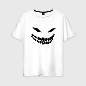 Женская футболка хлопок Oversize с принтом Ghost face в Петрозаводске, 100% хлопок | свободный крой, круглый ворот, спущенный рукав, длина до линии бедер
 | disturbed | drain | face | ghost | дрейн | монстр | призрак