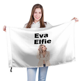Флаг 3D с принтом Eva Elfie в Петрозаводске, 100% полиэстер | плотность ткани — 95 г/м2, размер — 67 х 109 см. Принт наносится с одной стороны | eva elfie | eva elfie print | актер | актриса | ева элфи | кино
