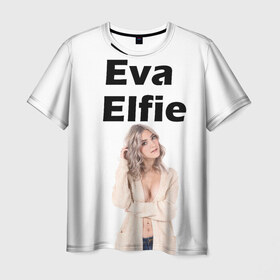 Мужская футболка 3D с принтом Eva Elfie в Петрозаводске, 100% полиэфир | прямой крой, круглый вырез горловины, длина до линии бедер | eva elfie | eva elfie print | актер | актриса | ева элфи | кино