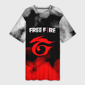 Платье-футболка 3D с принтом GARENA FREE FIRE   ГАРЕНА ФРИ ФАЕР. в Петрозаводске,  |  | free fire | free fire battlegrounds | garena | garena free fire | гарена | игра | фри фаер | шутер