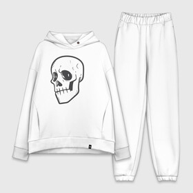 Женский костюм хлопок Oversize с принтом Хмурый Аякс в Петрозаводске,  |  | skull | иллюстрация | стикер | ужастик | череп