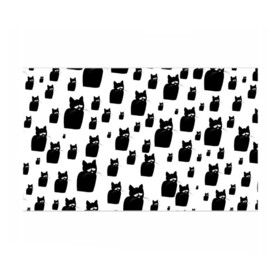 Бумага для упаковки 3D с принтом Принт из грустных черных котов в Петрозаводске, пластик и полированная сталь | круглая форма, металлическое крепление в виде кольца | грустный | кот | черный