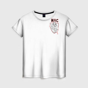 Женская футболка 3D с принтом МЧС в Петрозаводске, 100% полиэфир ( синтетическое хлопкоподобное полотно) | прямой крой, круглый вырез горловины, длина до линии бедер | firefighter | rescuer | пожарный | спасатель | спсч
