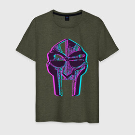 Мужская футболка хлопок с принтом MF Doom Mask в Петрозаводске, 100% хлопок | прямой крой, круглый вырез горловины, длина до линии бедер, слегка спущенное плечо. | doom | hip hop | mf doom | music | rap | rip | маска | микрофон | музыка | рэп | рэпер | стиль | хип хоп