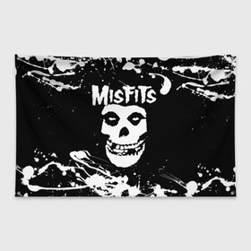 Флаг-баннер с принтом MISFITS [4] в Петрозаводске, 100% полиэстер | размер 67 х 109 см, плотность ткани — 95 г/м2; по краям флага есть четыре люверса для крепления | misfits | music | rock | мисфитс | музыка | рок