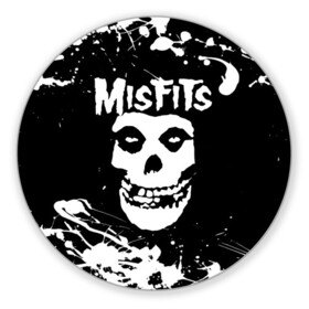 Коврик для мышки круглый с принтом MISFITS [4] в Петрозаводске, резина и полиэстер | круглая форма, изображение наносится на всю лицевую часть | misfits | music | rock | мисфитс | музыка | рок