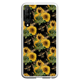 Чехол для Honor P30 с принтом Fashion Sunflowers and bees в Петрозаводске, Силикон | Область печати: задняя сторона чехла, без боковых панелей | black | fashion | flowers | flowers lovers | sunflower | sunflowers | букет подсолнухов | весенние подсолнухи | жёлтые подсолнухи | летние подсолнухи | летние цветы | насекомые | подсолнечник | подсолнухи