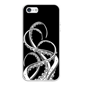 Чехол для iPhone 5/5S матовый с принтом Octopus Black and White в Петрозаводске, Силикон | Область печати: задняя сторона чехла, без боковых панелей | fish | kraken | ocean spirit | octopus | sea | summer | вода | водный мир | животные | зверь | кальмар | кракен | лето | монстр | море | морская живность | морские обитатели | осьминог | отпуск | рыба | черно белый | чуд