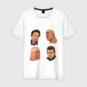 Мужская футболка хлопок с принтом Том и его друзья в Петрозаводске, 100% хлопок | прямой крой, круглый вырез горловины, длина до линии бедер, слегка спущенное плечо. | актер | круз | ники минаж | скала