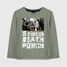 Детский лонгслив хлопок с принтом Five Finger Death Punch в Петрозаводске, 100% хлопок | круглый вырез горловины, полуприлегающий силуэт, длина до линии бедер | groove metal | group | rock | грув металл | группа | рок