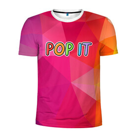 Мужская футболка 3D спортивная с принтом POP IT | ПОП ИТ (Z) в Петрозаводске, 100% полиэстер с улучшенными характеристиками | приталенный силуэт, круглая горловина, широкие плечи, сужается к линии бедра | 2021 | pop it | антистресс | лопни | лопни это | поп ит | попыт | симпл димпл