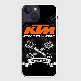 Чехол для iPhone 13 mini с принтом KTM MOTORCYCLES   КТМ МОТОЦИКЛЫ в Петрозаводске,  |  | ktm | ktm duke | motorcycle. | байк | байкер | ктм | ктм дюк | мотоспорт | мототехника | мотоцикл | мотоциклист | скутер