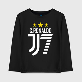 Детский лонгслив хлопок с принтом C.RONALDO J7 3 звезды в Петрозаводске, 100% хлопок | круглый вырез горловины, полуприлегающий силуэт, длина до линии бедер | 7 | champion | cr7 | cristiano ronaldo | fifa | football | football club | juventus | soccer | uefa | игра | криштиану роналду | лига чемпионов | реал мадрид | сборная португалии | спорт | уефа | фифа | фк | футбол | футболь