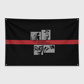 Флаг-баннер с принтом Ковбой Бибоп в Петрозаводске, 100% полиэстер | размер 67 х 109 см, плотность ткани — 95 г/м2; по краям флага есть четыре люверса для крепления | cowboy bebop | edward | jet black | spike spiegel