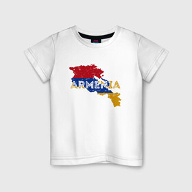 Детская футболка хлопок с принтом Armenia Map в Петрозаводске, 100% хлопок | круглый вырез горловины, полуприлегающий силуэт, длина до линии бедер | armenia | armenya | арарат | армения | армяне | армянин | горы | ереван | кавказ | народ | саркисян | ссср | страна | флаг