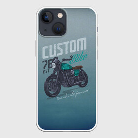 Чехол для iPhone 13 mini с принтом Custom Bike в Петрозаводске,  |  | bike | custom | байк | байкер | кастом | мото | мотокросс | мотоцикл | скорость