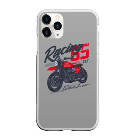 Чехол для iPhone 11 Pro Max матовый с принтом Racing 85 в Петрозаводске, Силикон |  | Тематика изображения на принте: bike | custom | байк | байкер | кастом | мото | мотокросс | мотоцикл | скорость