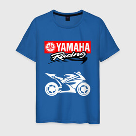 Мужская футболка хлопок с принтом YAMAHA / ЯМАХА / RACING в Петрозаводске, 100% хлопок | прямой крой, круглый вырез горловины, длина до линии бедер, слегка спущенное плечо. | motorcycle | yamaha | yzf r6. | байк | байкер | мотоспорт | мототехника | мотоцикл | мотоциклист | скутер | ямаха